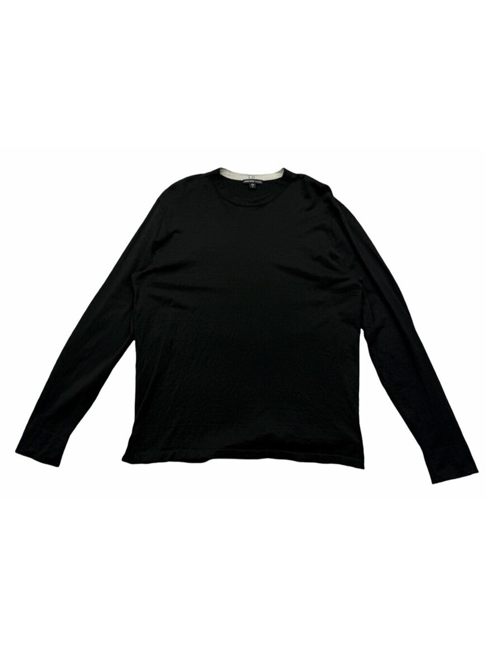James Perse Men's Linen Blend Long Sleeve Pullover Shirt Black Size 3 | L